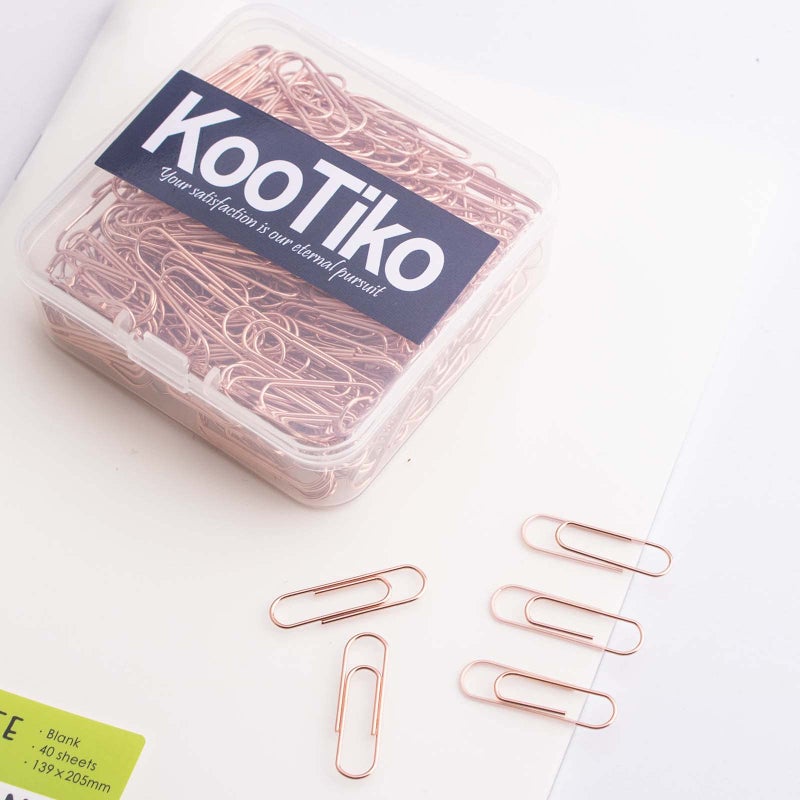 kootiko Rose Gold Cute Paper Clips Small  300 Pcs Smooth Stainless Steel Paperclips Small for Office  School  Home Supplies Wedding Women Girls Kids Students (1 inch/ 28mm) - Image 4